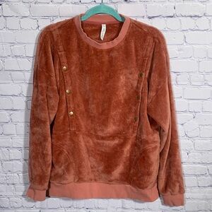 Latched Mama Womens Fleece Sweatshirt Pink Red Orange Size S Nursing Friendly